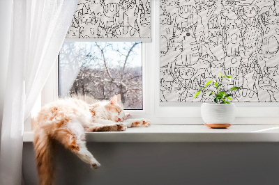 Sötétítő roló ablakra Húzott macskák