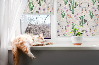 Árnyékoló ablakra Láma és kaktusz