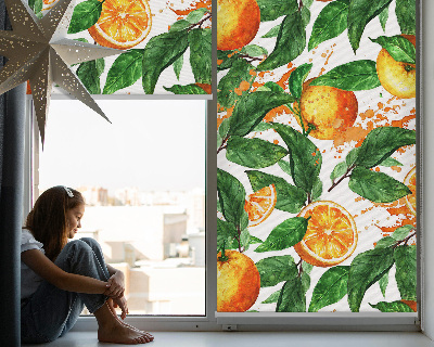 Roló ablakra Narancs és levelek