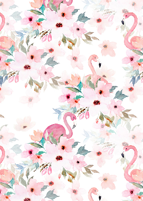 Fényzáró roló Flamingo a virágok között
