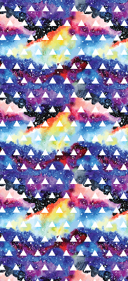 Ablak árnyékoló Fehér háromszögek színes háttérrel