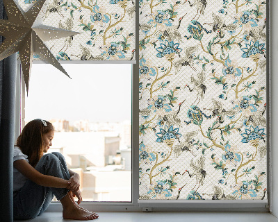 Árnyékoló ablakra Virágok és madarak