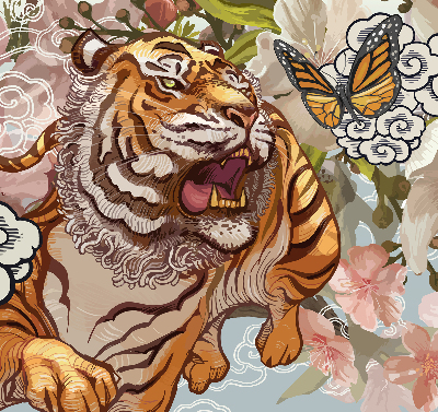 Árnyékoló ablakra Tigris virágokban