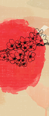 Árnyékoló ablakra Virágok piros körben