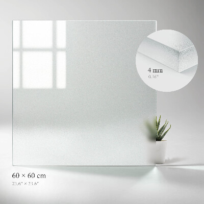 Edzett üveglap négyzetes asztalhoz, félig áttetsző