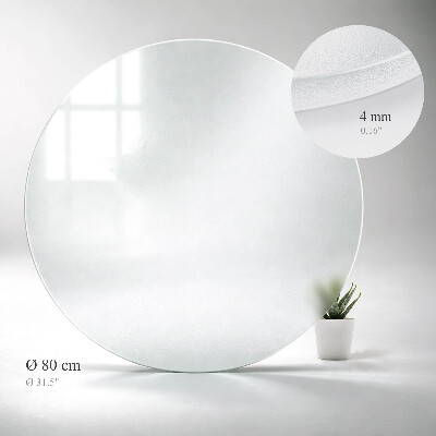 Edzett, kerek, féláttetsző üveglap