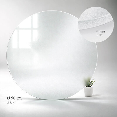 Edzett, kerek, féláttetsző üveglap