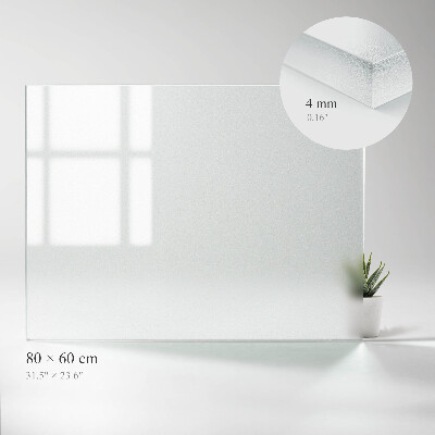 Asztalra való, téglalap alakú, félig áttetsző üveglap