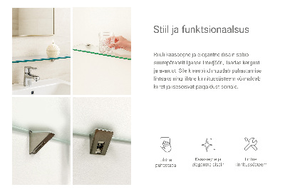 Falipolc fürdőszobába, félig átlátszó kivitelben