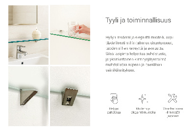 Falipolc fürdőszobába, félig átlátszó kivitelben