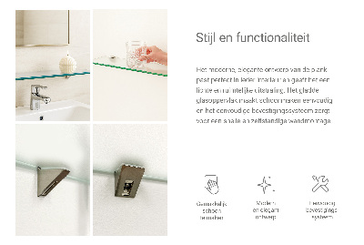 Falipolc fürdőszobába, félig átlátszó kivitelben