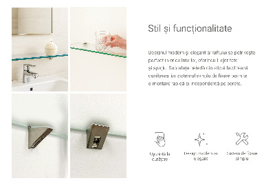 Falipolc fürdőszobába, félig átlátszó kivitelben