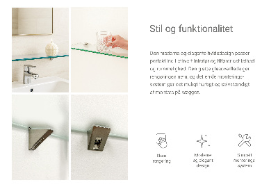 Falipolc fürdőszobába, félig átlátszó kivitelben