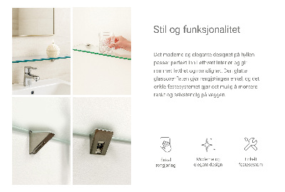 Falipolc fürdőszobába, félig átlátszó kivitelben