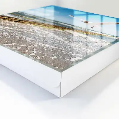 Kulcsdoboz Tengeri tér egy sirállyal a strandon