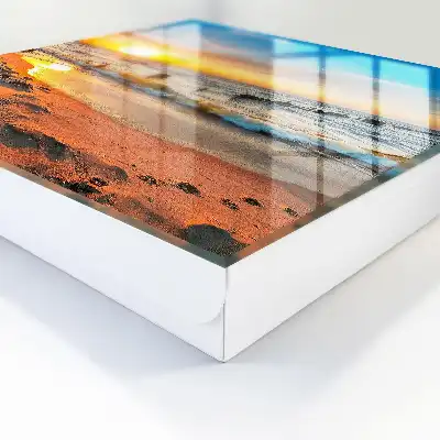 Kulcsdoboz Naplemente a tenger felett egy stranddal