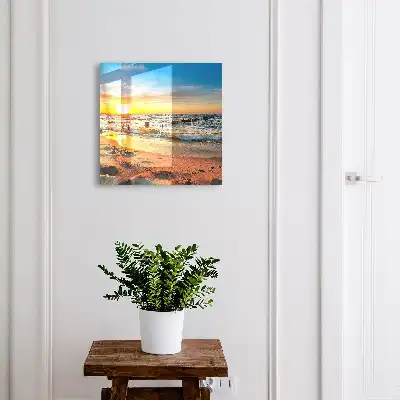 Kulcsdoboz Naplemente a tenger felett egy stranddal