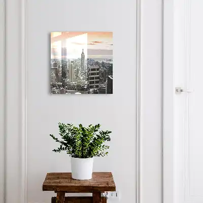 Kulcstartó szekrény Városi panoráma az ég színeiben