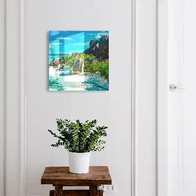 Kulcstartó szekrény Buja zöld növényzetű trópusi strand