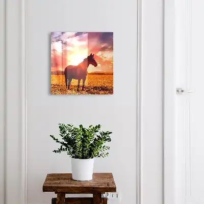 Kulcstároló doboz Egy ló a lenyugvó napban