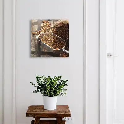 Kulcsdoboz Kávébabok egy fém merőkanálban