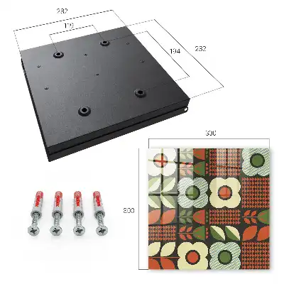 Kulcstartó szekrény Vidám geometrikus virágminták