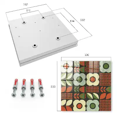 Kulcstartó szekrény Vidám geometrikus virágminták