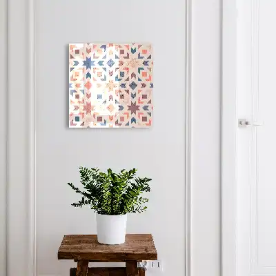 Kulcsdoboz Geometrikus minta meleg színekben