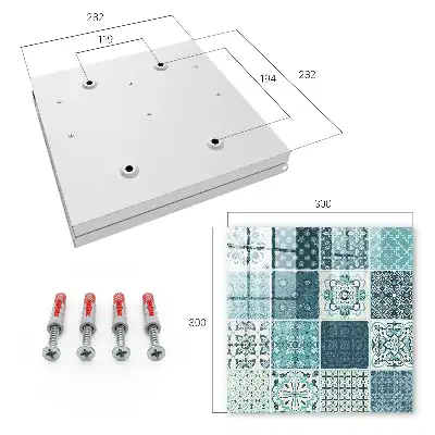 Kulcsdoboz Retro mozaik geometrikus mintákkal