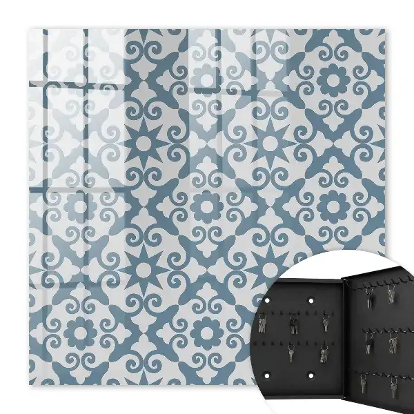 Kulcstartó szekrény Geometrikus elegancia kék árnyalatokban