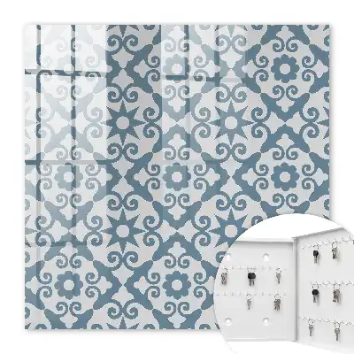Kulcstartó szekrény Geometrikus elegancia kék árnyalatokban