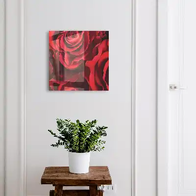 Kulcstartó szekrény falra Vörös rózsák élénkítik a belső teret