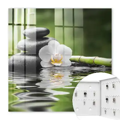 Kulcstartó szekrény Orchidea zen kövek vízben