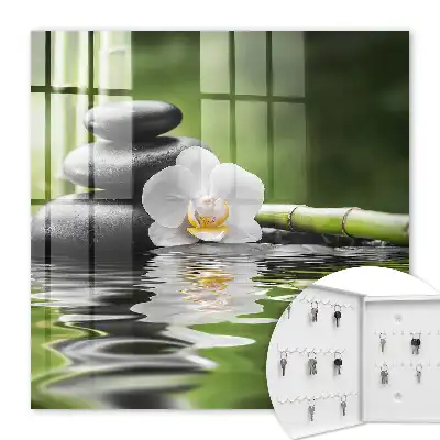 Kulcstartó szekrény Orchidea zen kövek vízben