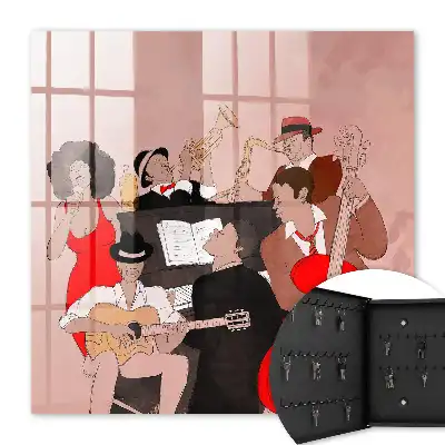 Kulcstartó szekrény falra Jazz színtér meleg színek