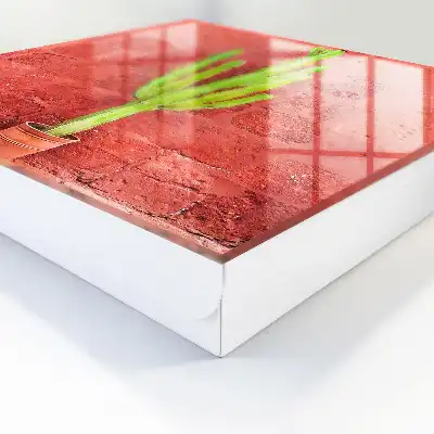 Kulcstartó szekrény falra Zöld kaktusz egy piros falon