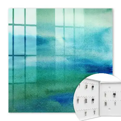 Kulcstartó szekrény Akvarell kék zöld