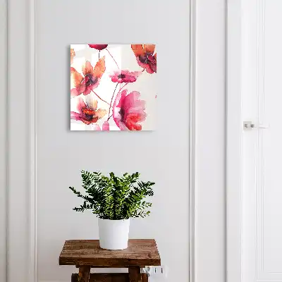 Kulcstartó szekrény falra Akvarell virágok, finom szín
