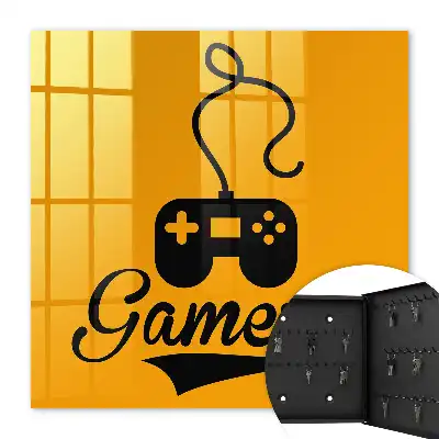 Kulcstartó szekrény Gamerpad és narancssárga felirat