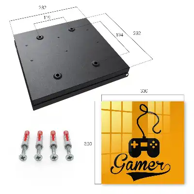 Kulcstartó szekrény Gamerpad és narancssárga felirat