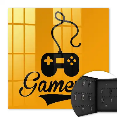 Kulcstartó szekrény Gamerpad és narancssárga felirat