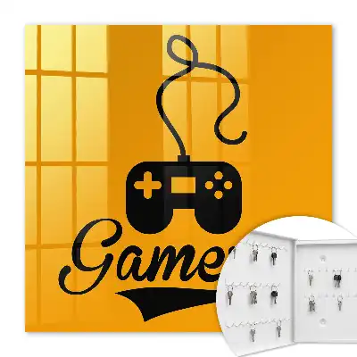 Kulcstartó szekrény Gamerpad és narancssárga felirat