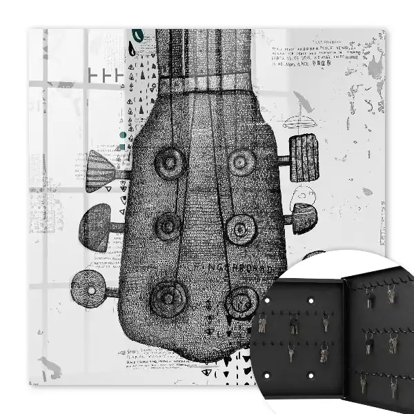 Kulcsdoboz Kivételes részletekkel rendelkező gitár illusztrációja