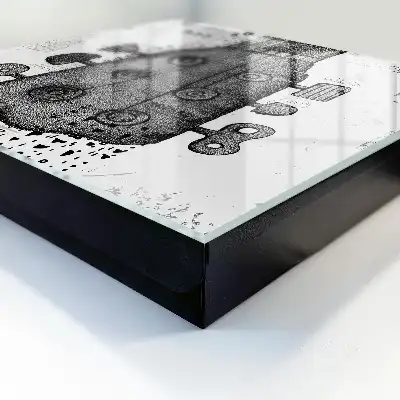 Kulcsdoboz Kivételes részletekkel rendelkező gitár illusztrációja