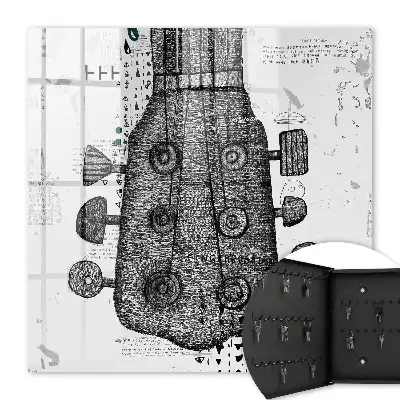 Kulcsdoboz Kivételes részletekkel rendelkező gitár illusztrációja