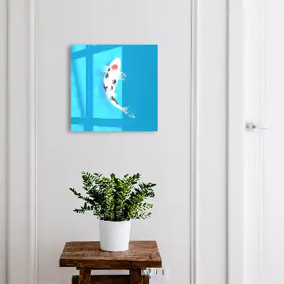 Kulcstároló szekrény Koi hal kék háttérrel