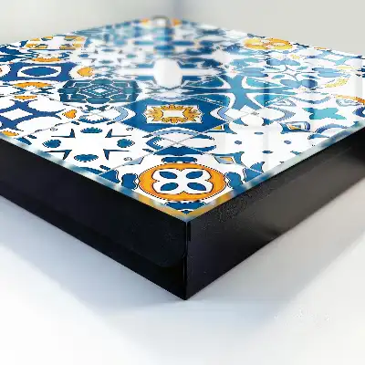 Kulcstároló doboz Geometrikus minták sárga kontraszttal