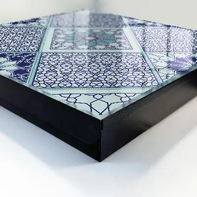 Kulcsdoboz Geometrikus minta kék árnyalatokban