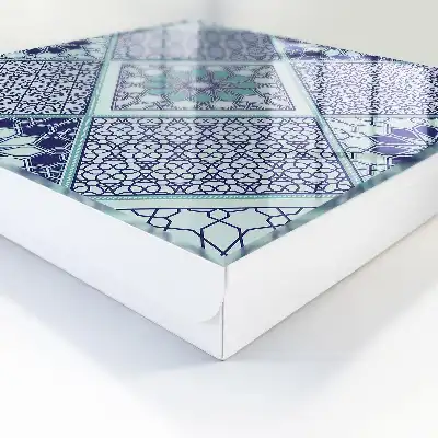 Kulcsdoboz Geometrikus minta kék árnyalatokban