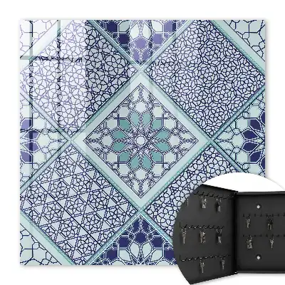 Kulcsdoboz Geometrikus minta kék árnyalatokban